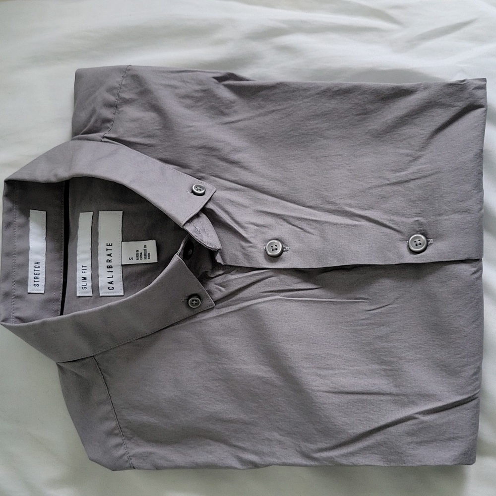 Calibrate Men's Slimfit Stretch Button Down Shirt
